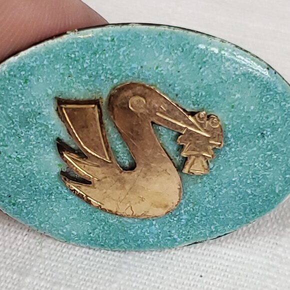 Peruvian Condor/Bird 18K 925 MM Gold Sterling Vintage Pin Brooch - Picture 5 of 6